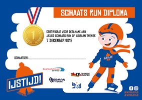 Een Prachtig IJstijd Schaatsrun Diploma